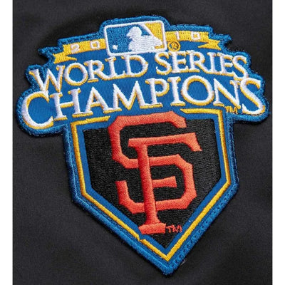 San Francisco Giants Vintage Logo Full-Zip Lightweight Black Satin Men's Jacket