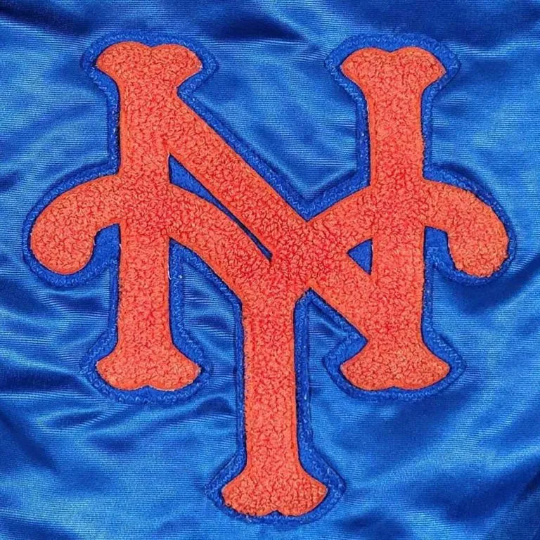 1986 New York Mets World Champs Blue Full-Snap Satin Men's Jacket
