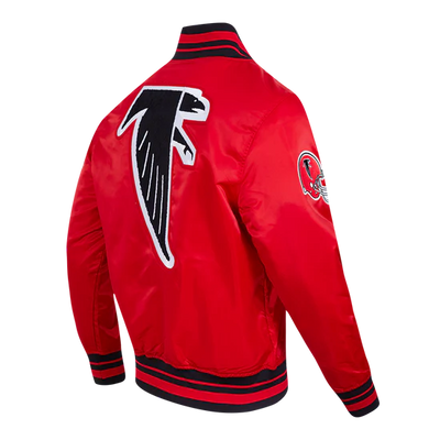 Atlanta Falcons Retro Classic Full-Snap Varsity Red Satin Men's Bomber Jacket