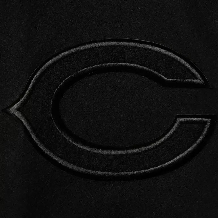 Chicago Bears Black Wool & Genuine Leather Sleeves Men's Varsity Jacket