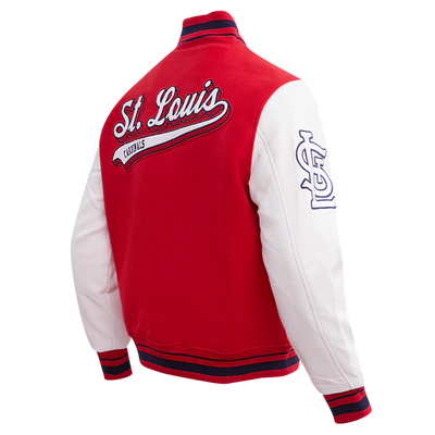 Louis Cardinals Red Wool & White Leather Sleeves Varsity Men's Jacket