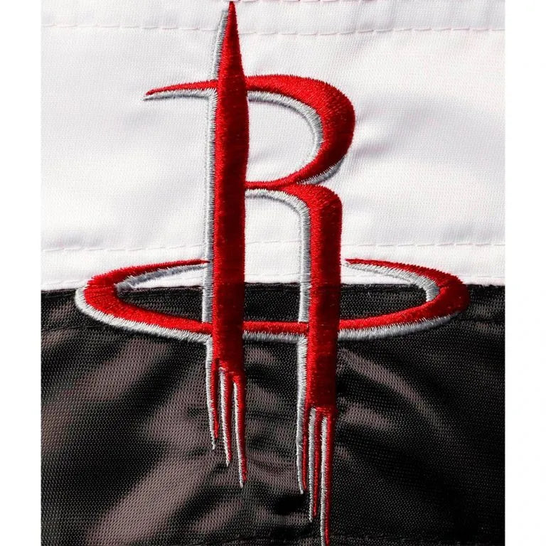 Houston Rockets Ambassador Full-Zip Varsity Red Satin Men's Bomber Jacket