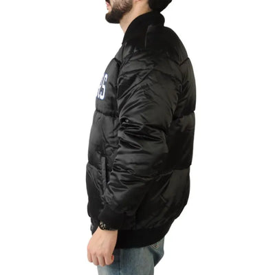 G-111 Los Angeles Dodgers Puffer Full-Snap Black Satin Men's Jacket