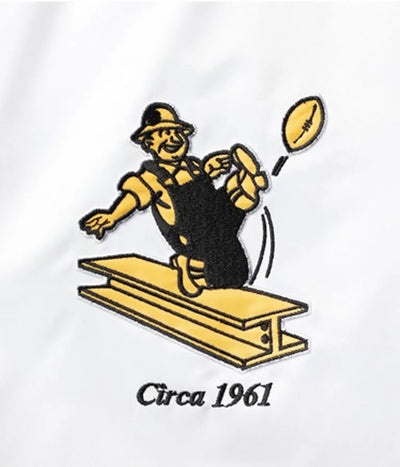 Pittsburgh Steelers Historic Renegade Full-Snap Varsity Black and White Satin Men's Bomber Jacket