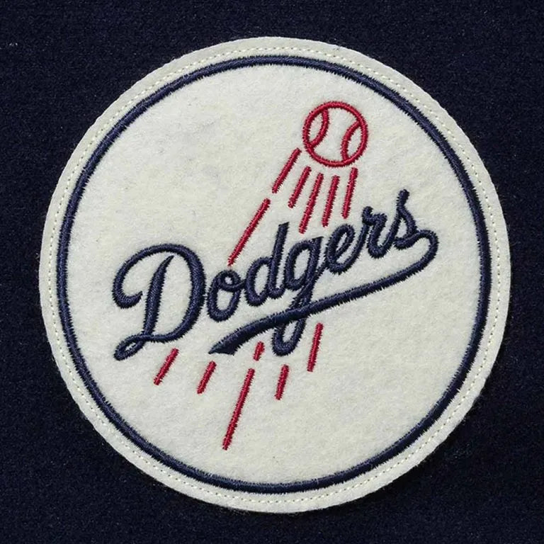 Los Angeles Dodgers Navy Blue Wool & White Leather Sleeves Varsity Men's Jacket