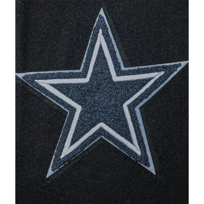 Dallas Cowboys Black Wool & Genuine Leather Sleeves Men's Varsity Jacket