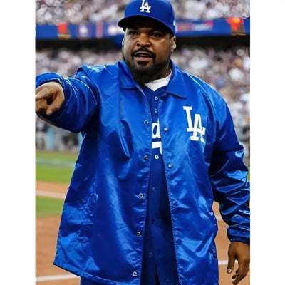 Los Angeles Dodgers Ice Cube Full-Snap Satin Blue Men's Jacket