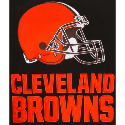 Cleveland Browns Black Wool & White Genuine Leather Sleeves Men's Varsity Jacket