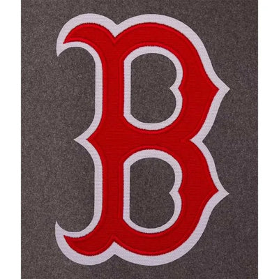 Boston Red Sox Varsity Full-Snap Charcoal Wool & Navy Blue Leather Men's Jacket