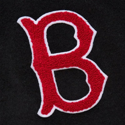 Boston Red Sox Black Out Wool and Genuine Leather Sleeves Full-Snap Varsity Men's Jacket