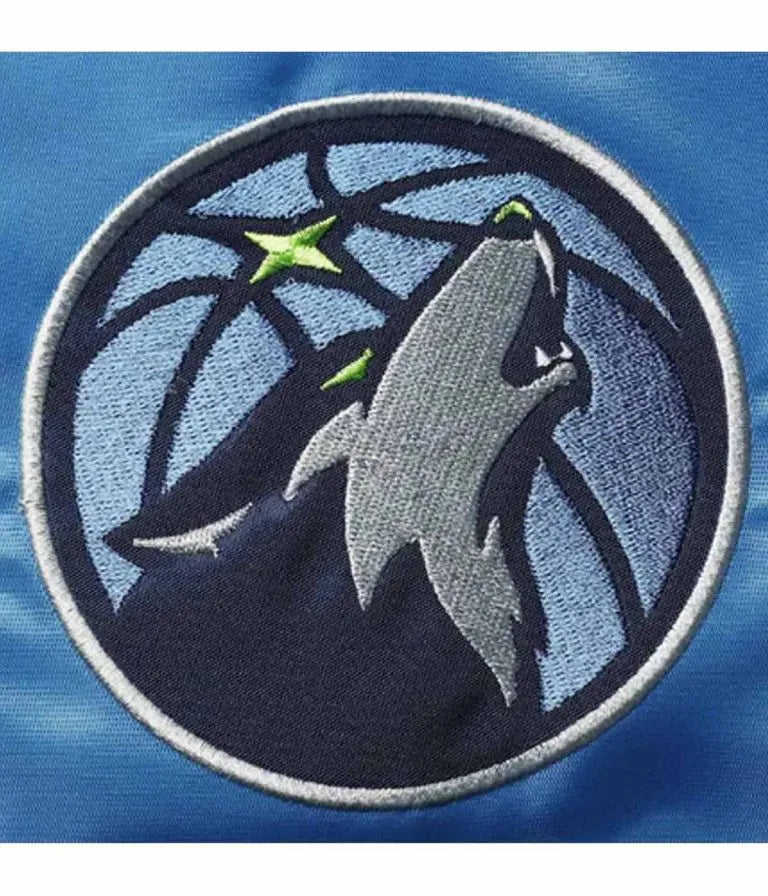 75th Anniversary Leader Minnesota Timberwolves Full-Snap Varsity Color Block Satin Men's Jacket