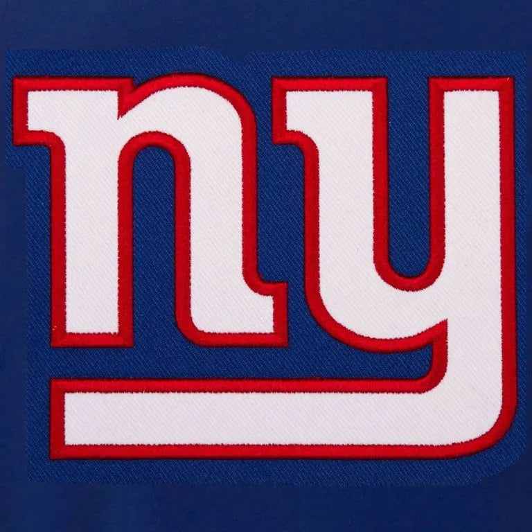 New York Giants Royal Blue Wool & White Genuine Leather Sleeves Men's Varsity Letterman Jacket