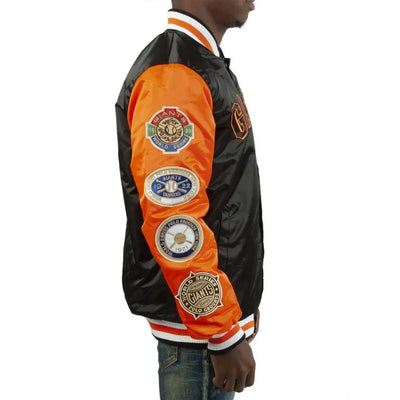 San Francisco Giants Champs Patches Orange/Black Full-Snap Satin Men's Jacket