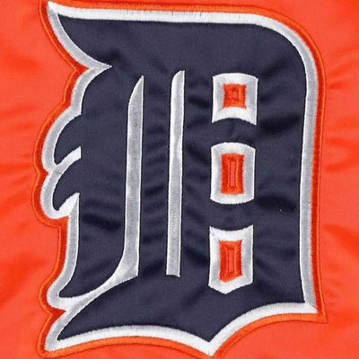 Detroit Tigers Slider Orange Satin Full-Snap Varsity Men's Jacket