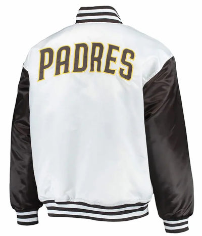 San Diego Padres Brown/Black and White Full-Snap Satin Men's Jacket