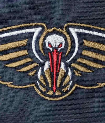 New Orleans Pelicans Leader 75th Anniversary Full-Snap Varsity Color Block Satin Men's Bomber Jacket