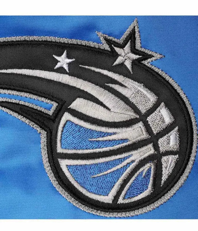 Orlando Magic The Diamond Classic Full-Snap Varsity Blue Satin Men's Bomber Jacket