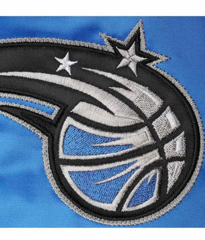 Orlando Magic The Diamond Classic Full-Snap Varsity Blue Satin Men's Bomber Jacket