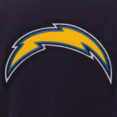 Los Angeles Chargers Navy Blue Wool and White Genuine Leather Sleeves Men's Varsity Letterman Jacket