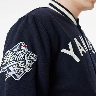 2009 NY Yankees World Series Navy Blue Wool Full-Snap Varsity Men's Jacket