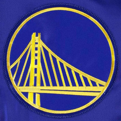Golden State Warriors Force Play Full-Snap Varsity Royal Blue Satin Men's Bomber Jacket