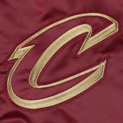 Cleveland Cavaliers Force Play Full-Snap Varsity Wine Satin Men's Bomber Jacket
