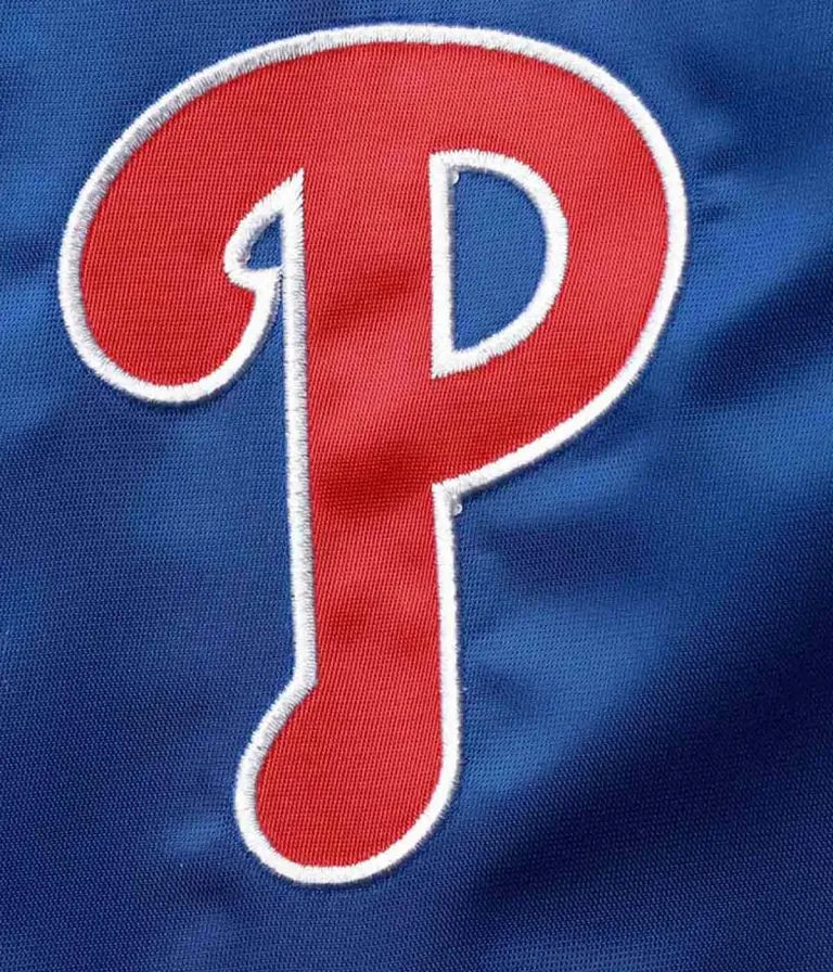 Philadelphia Phillies Full-Snap Royal Blue & Red Satin Men's Bomber Jacket