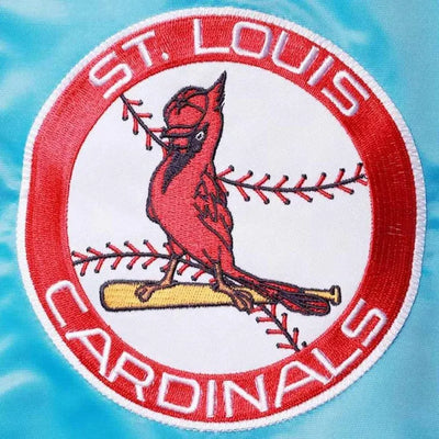 St. Louis Cardinals The Captain III Light Blue Satin Full-Zip Varsity Men's Jacket