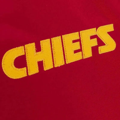 Kansas City Chiefs Heavyweight Classic Rib Full-Snap Varsity Red Satin Men's Bomber Jacket