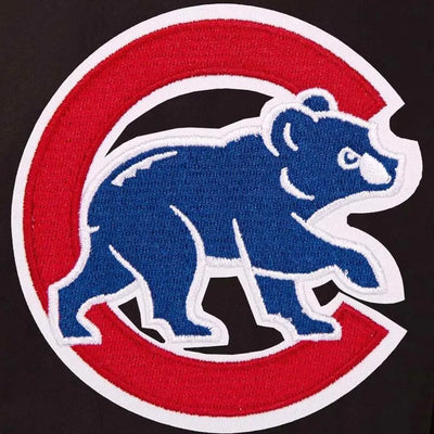 Black Chicago Cubs Black Wool & Genuine Leather Sleeves Varsity Men's Jacket