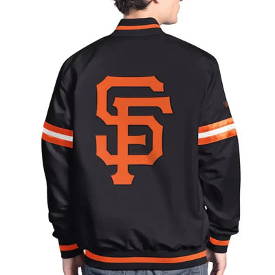 San Francisco Giants Scout Full-Snap Varsity Black Satin Men's Jacket