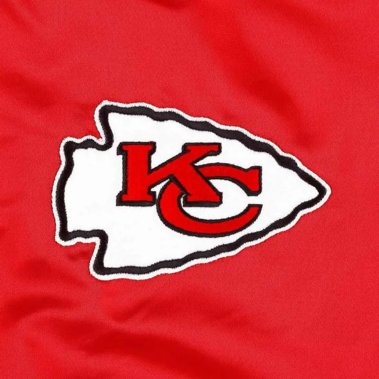 Kansas City Chiefs Full-Snap Varsity Red Satin Men's Bomber Jacket