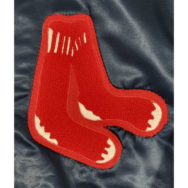 Boston Red Sox 80’s Vintage Blue Full-Snap Men's Bomber Jacket