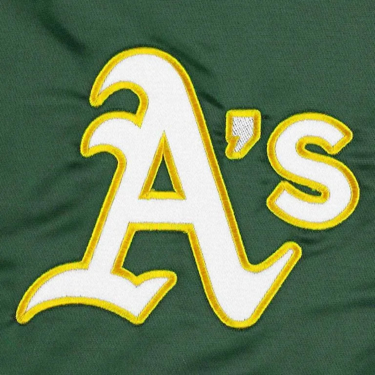 Oakland Athletics Pick & Roll Green Satin Full-Snap Men's Jacket