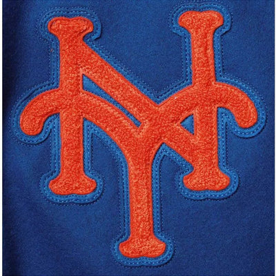 New York Mets 35th Anniversary Varsity Royal Blue Wool & Orange Leather Men's Jacket