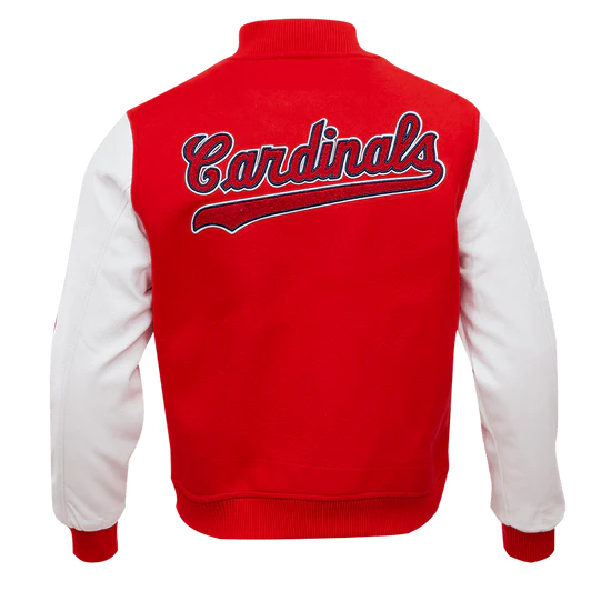 Louis Cardinals Red Wool & White Leather Sleeves Varsity Men's Jacket
