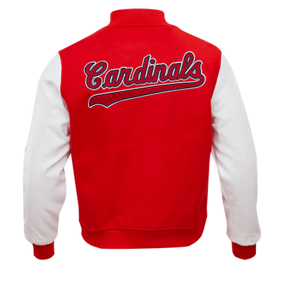 Louis Cardinals Red Wool & White Leather Sleeves Varsity Men's Jacket