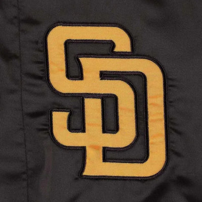 San Diego Padres Midfield Full-Snap Varsity Brown Satin Men's Jacket