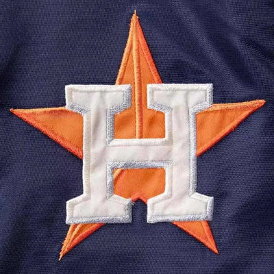 Houston Astros Vintage Full-Snap Varsity Navy/Cream Satin Men's Jacket
