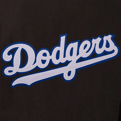 Los Angeles Dodgers Letterman Black Wool & Leather Full-Zip Men's Jacket
