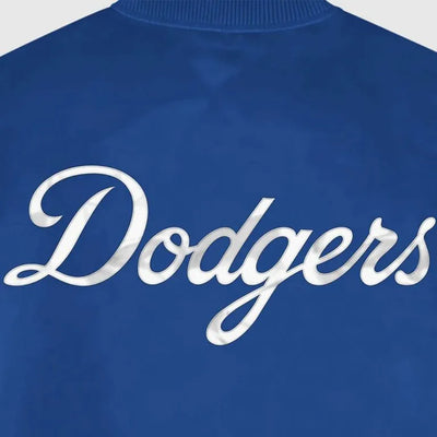 Los Angeles Dodgers Full-Snap Blue Satin Striped Men's Jacket