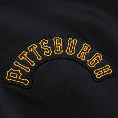 Pittsburgh Pirates Vintage Logo Full-Zip Bomber Black Satin Men's Jacket