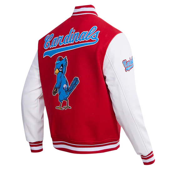 Louis Cardinals Red Wool & White Leather Sleeves Varsity Men's Jacket