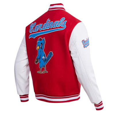 Louis Cardinals Red Wool & White Leather Sleeves Varsity Men's Jacket