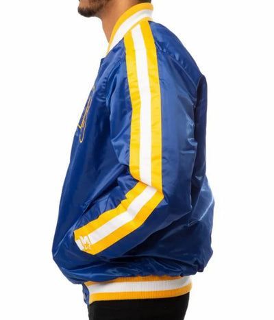 Los Angeles Chargers Full-Snap Varsity Blue Satin Men's Bomber Jacket