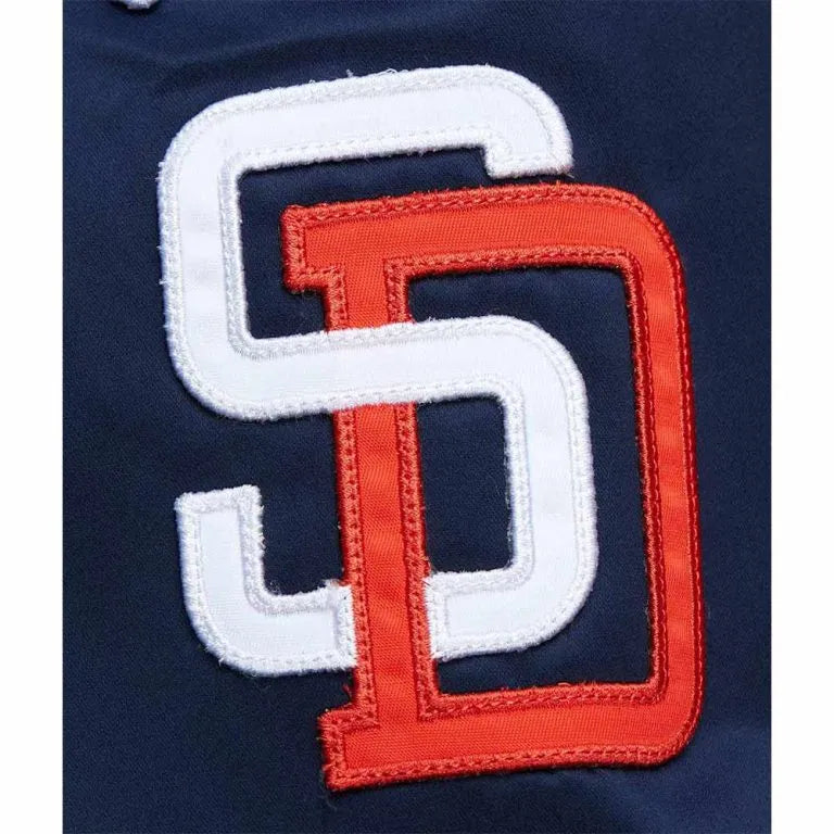 San Diego Padres Vintage Logo Navy Lightweight Full-Zip Satin Men's Jacket