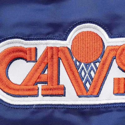 Cleveland Cavaliers Enforcer Full-Snap Varsity Blue Satin Men's Bomber Jacket