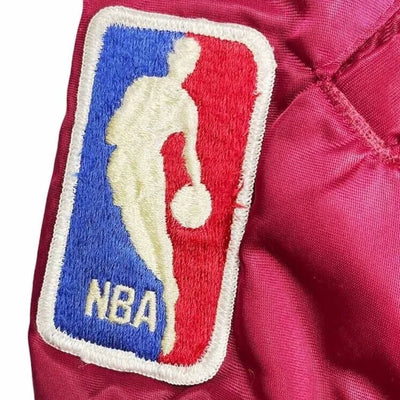 80’s NBA Cleveland Cavaliers Full-Snap Varsity Red Satin Men's Bomber Jacket