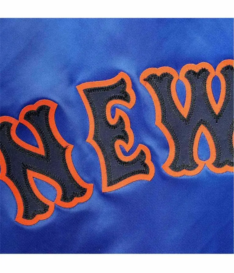 New York Mets Full-Snap Royal Blue Bomber Satin Men's Jacket