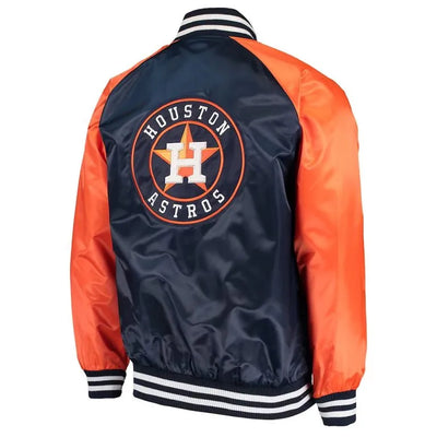 Houston Astros The Lead Off Hitter Navy/Orange Satin Men's Jacket